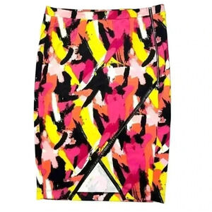 Bongo Y2K Cross Front, Bright Print Pencil Skirt Juniors Size Large